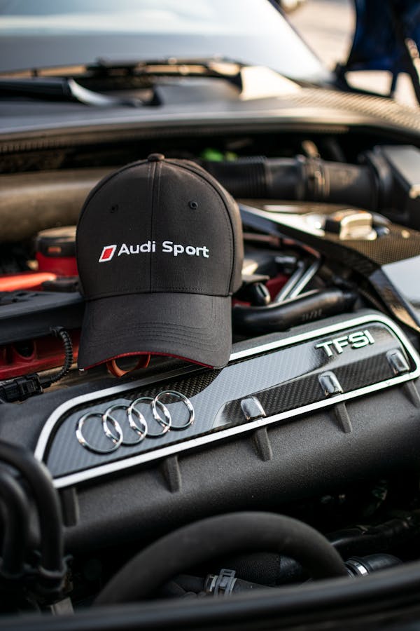 Audi Sport Cap on a Audi Five Cylinder Engine